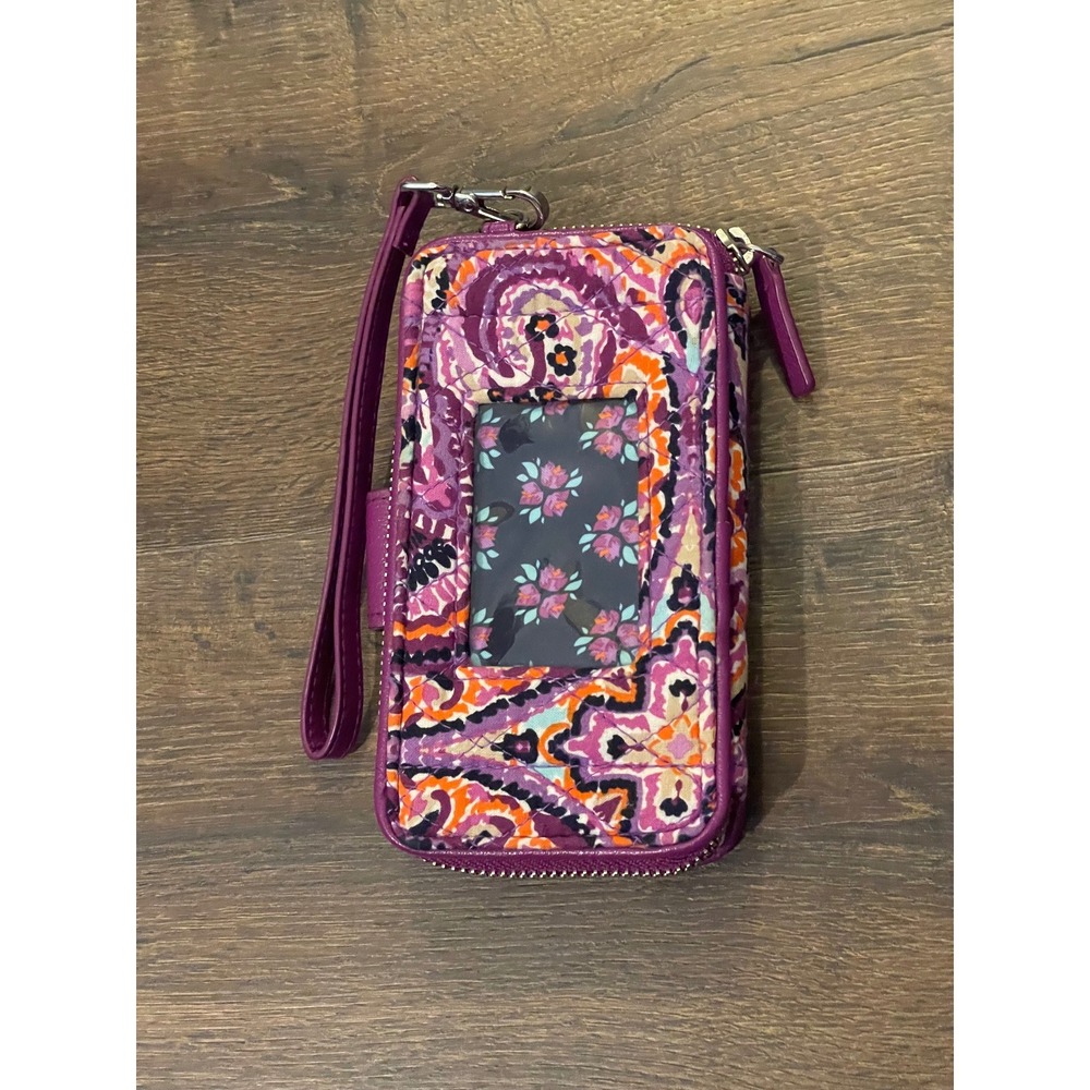 Vera Bradley Purple Multi Paisley Wristlet Clutch